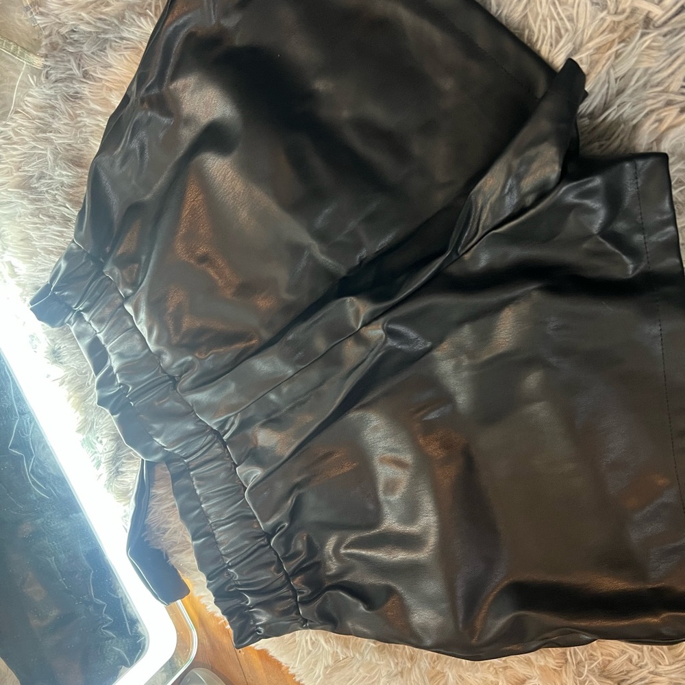 Jolie & Joy Black Faux Leather Shorts